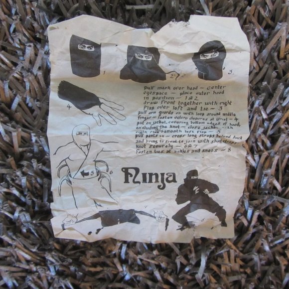 ninja outfit costume 100% cotton preowned vintage from the 90's - Picture 1 of 16